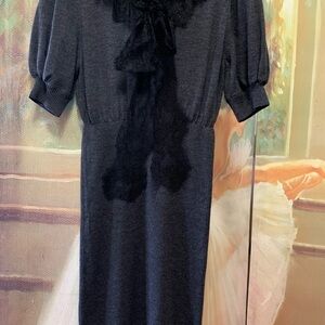 Love Moschino Gray Dress with Black Accents